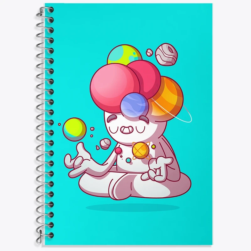 دفتر زبان 50 برگ خندالو مدل دو خط طرح سیاره ها کد F1963