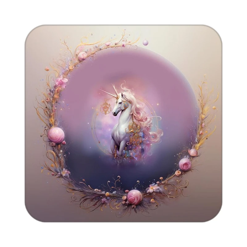 زیر لیوانی کاکتی طرح اسب تک شاخ و یونیکورن مدل mp32267