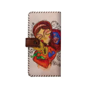 کیف پول چرمی ترمه طراحان ایده مدل بنددار آغوش پر گل کد snm008