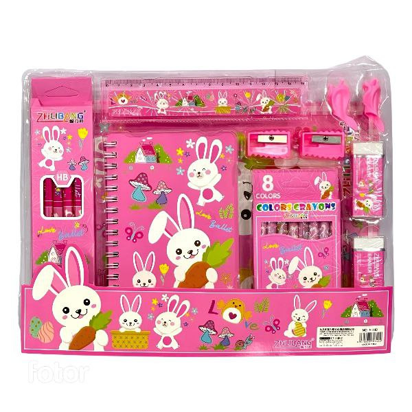 بسته لوازم تحریر مدل خرگوش مجموعه 11 عددی