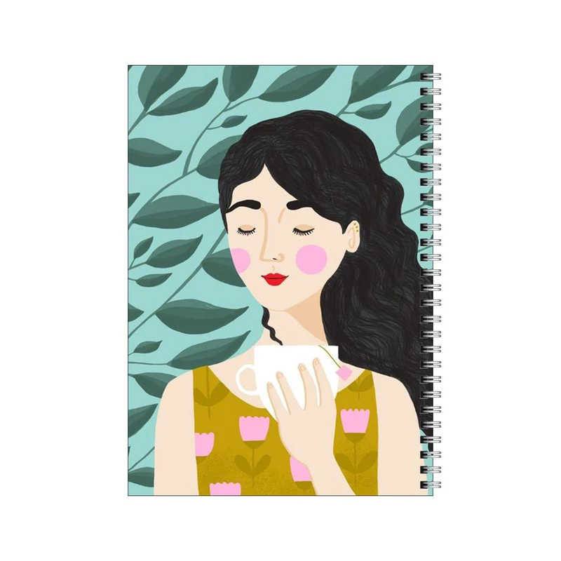 دفتر مشق 50 برگ بامبیلیپ طرح دختر و برگ و باد کد 8086808