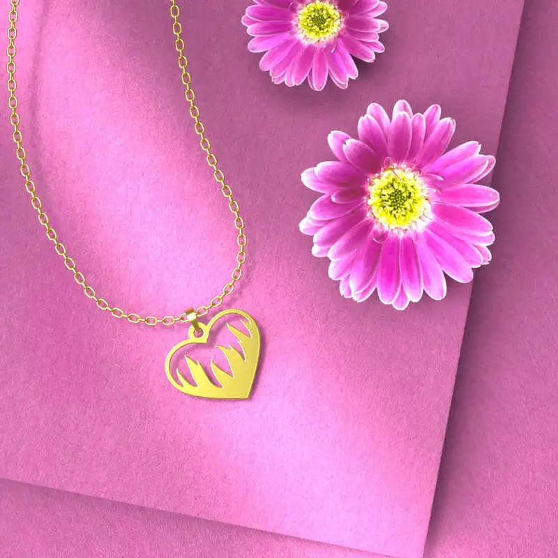 گردنبند طلا 18 عیار زنانه مدوپد مدل  طرح قلب کد E1234