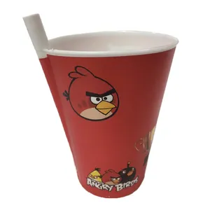 لیوان کودک مدل نی دار طرح پرندگان خشمگین