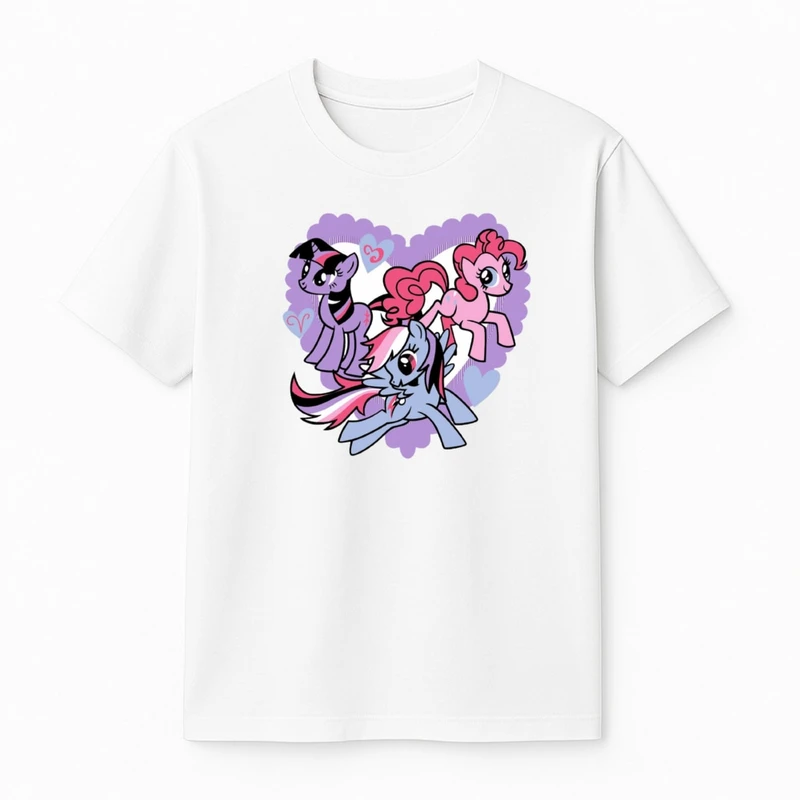 تی‌شرت آستین کوتاه دخترانه مدل پونی کد 2 