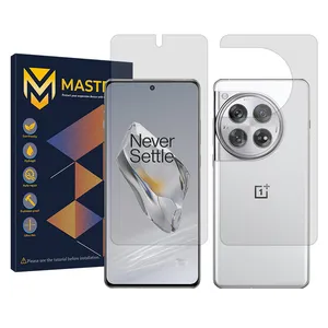 Master Resistant model transparent screen protector suitable for OnePlus 12 mobile phone along with the back protector