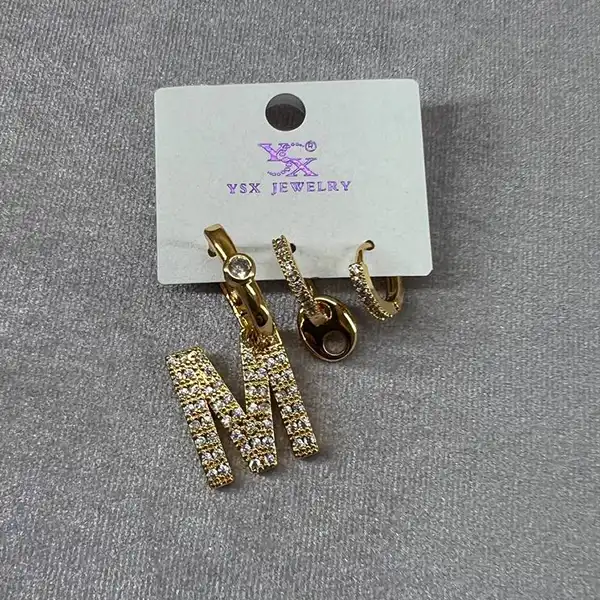 گوشواره زنانه وای اس ایکس  کد 64485 مجموعه سه عددی