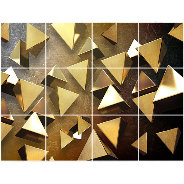 تایل سقفی طرح سه بعدی مثلث کد 3D1655-12 سایز 60x60 سانتی متر مجموعه 12عددی