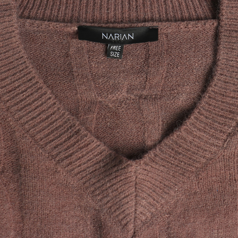پلیور زنانه ناریان مدل یقه هفت طرح گره ای