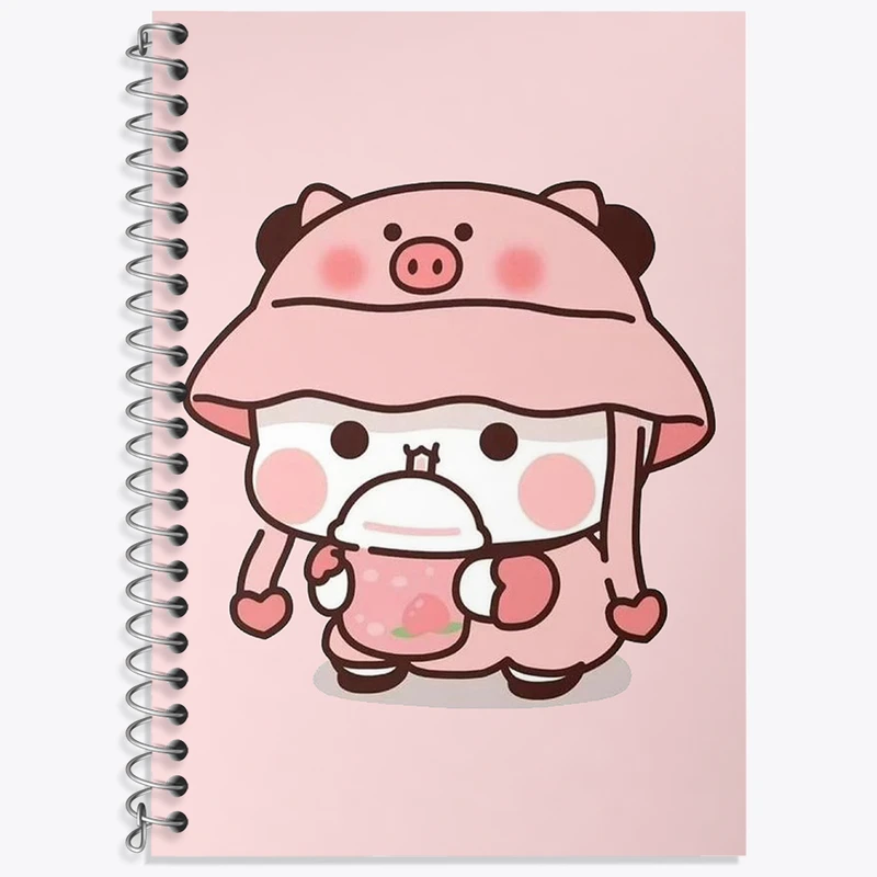 دفتر زبان 50 برگ خندالو مدل دو خط طرح خرس کیوت و بامزه کد N2596