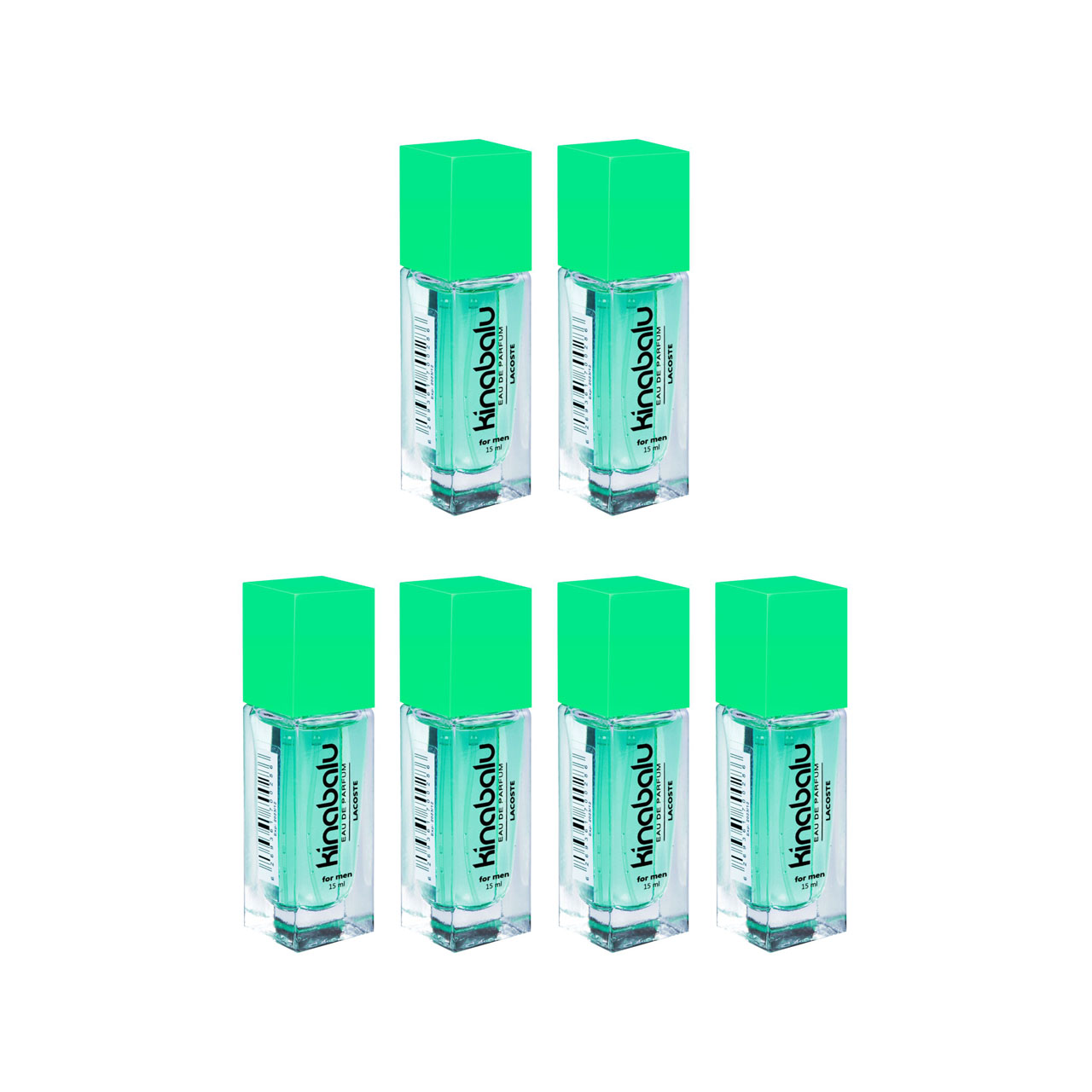 عطر جیبی مردانه کینابالو مدل Lacoste حجم 15 میلی لیتر مجموعه 6 عددی