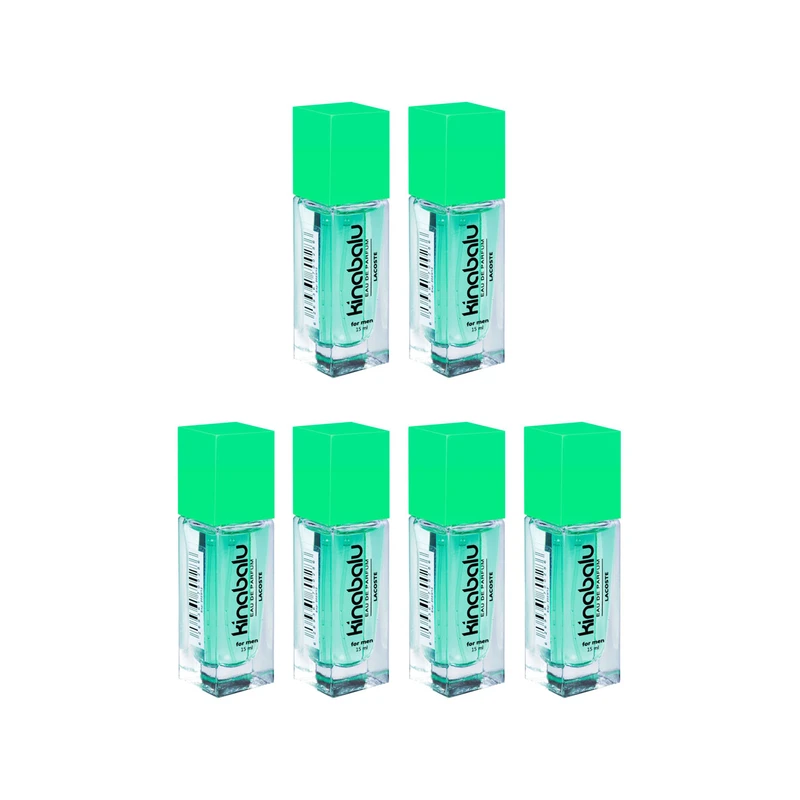 عطر جیبی مردانه کینابالو مدل Lacoste حجم 15 میلی لیتر مجموعه 6 عددی