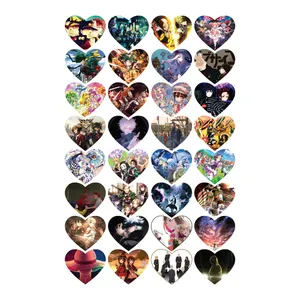 استیکر مدل قلبی انیمیشن طرح انیمه پنتون کد 33 مجموعه 32 عددی