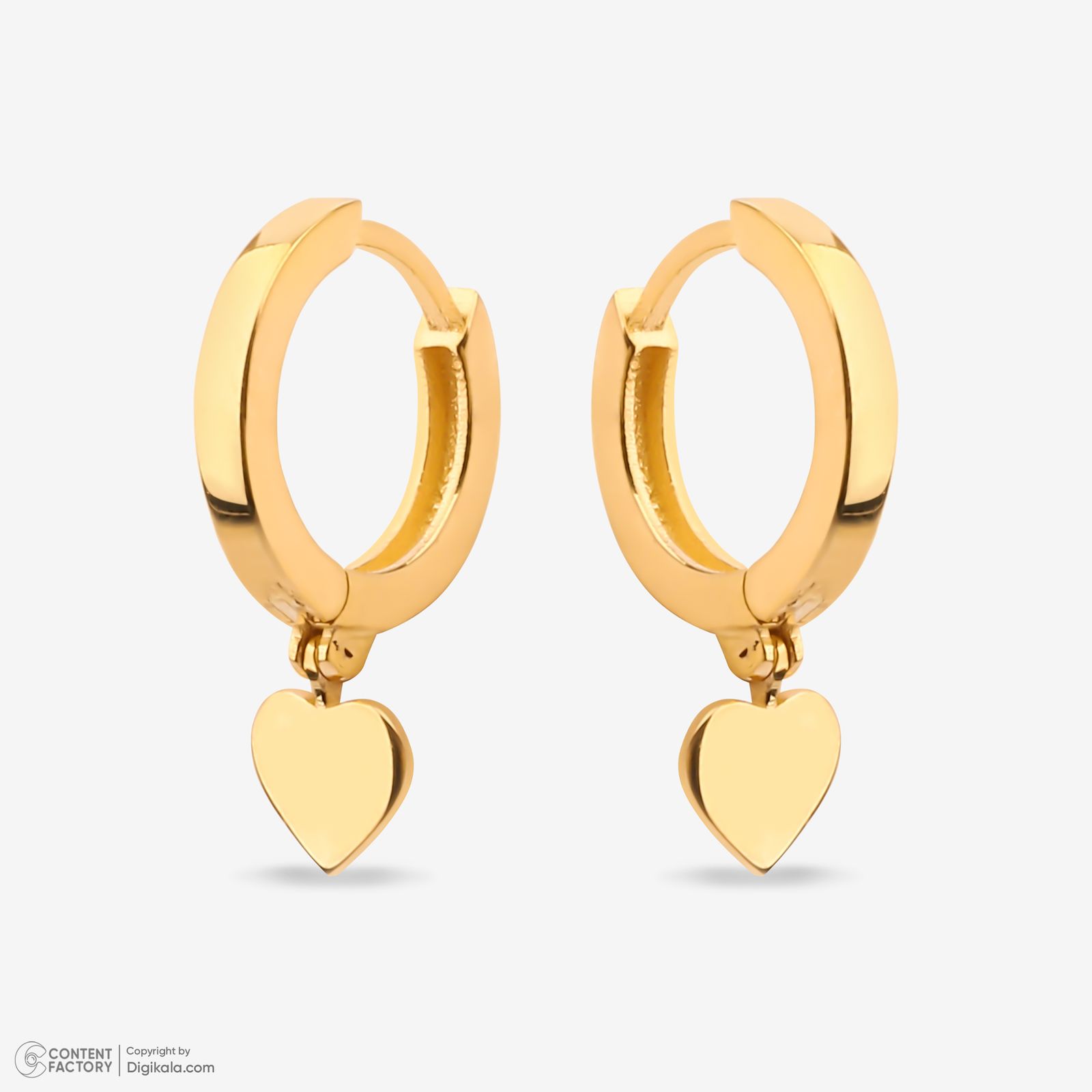 گوشواره حلقه‌ای طلا کم اجرت  18 عیار زنانه گلدم مدل E244025 -  - 5