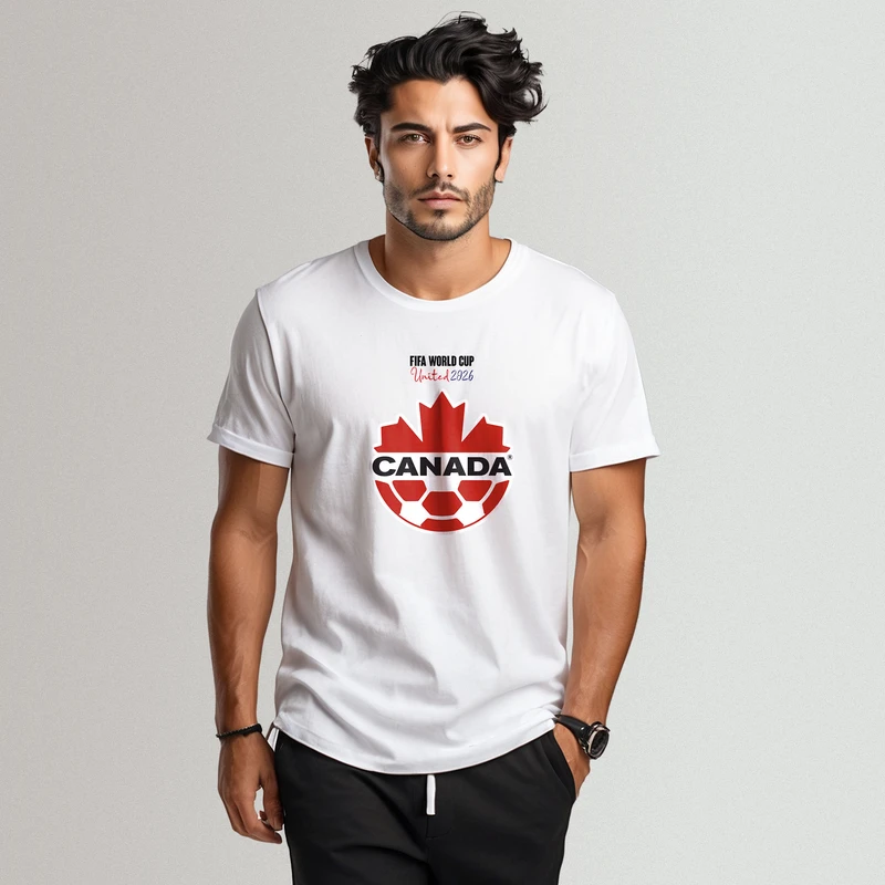 تی شرت آستین کوتاه مردانه مدل جام جهانی 2026 طرح تیم کانادا