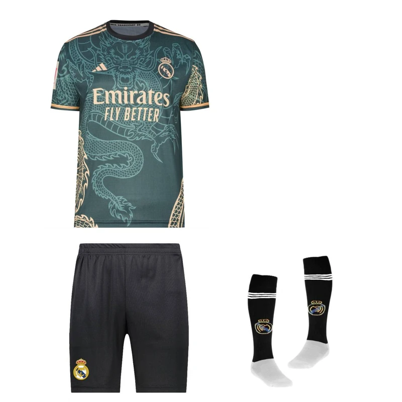 ست 3 تکه لباس ورزشی پسرانه مدل دراگون رئال مادرید طرح امباپه شماره 10 کد 2026g