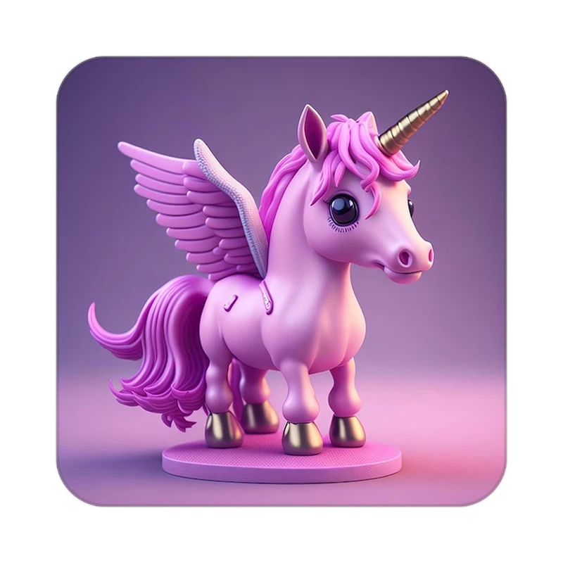 زیر لیوانی کاکتی طرح اسب تک شاخ و یونیکورن مدل mp31793