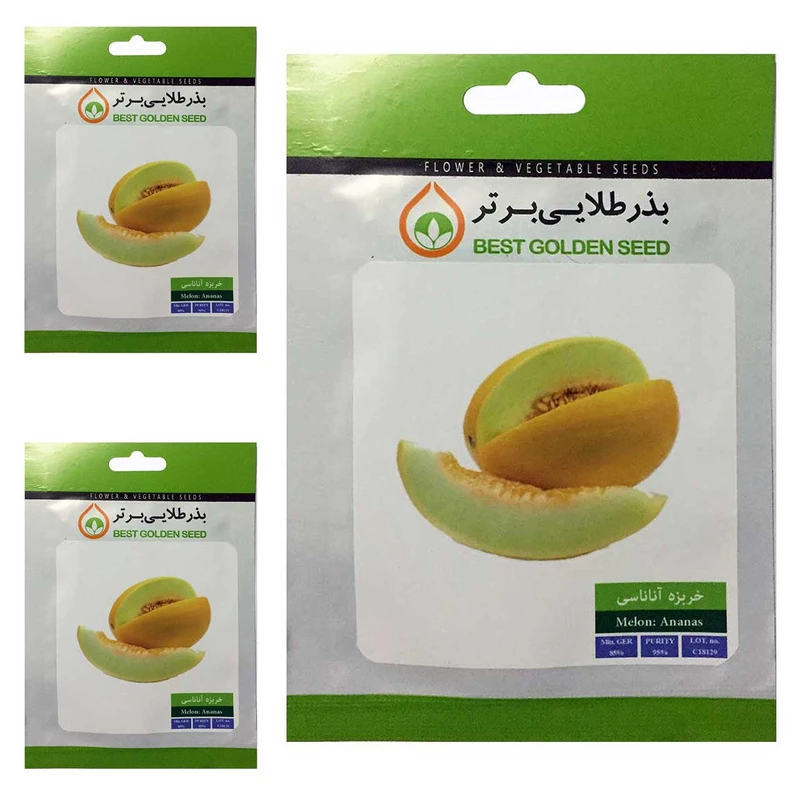 بذر خربزه آناناسی بذر طلایی برتر کد BTB-56 مجموعه 3 عددی