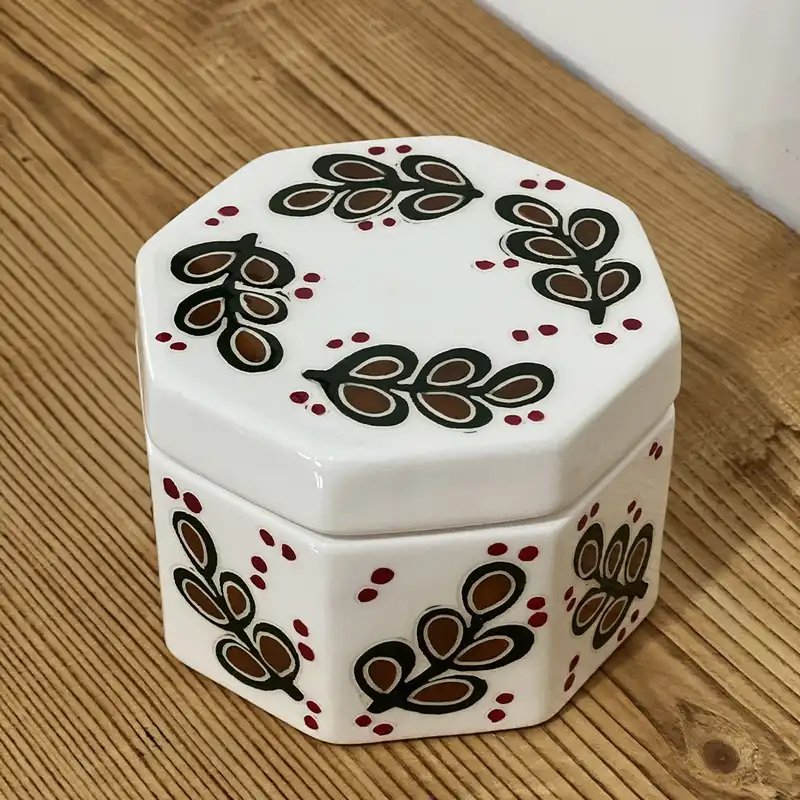 شکلات خوری سرامیکی طرح هشت ضلعی مدل تک برگ