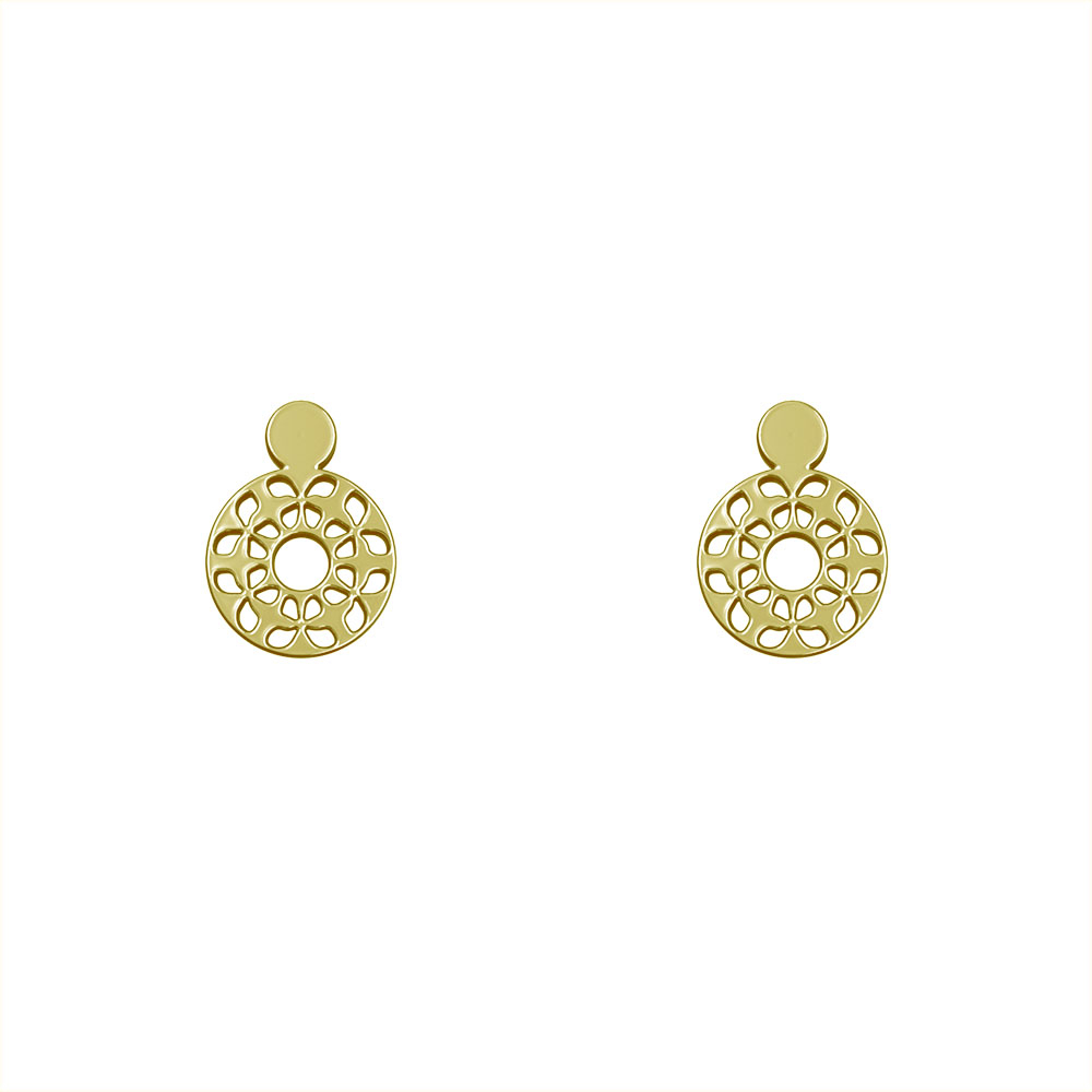 گوشواره طلا 18 عیار زنانه مدوپد مدل دایره کد GA1-10678