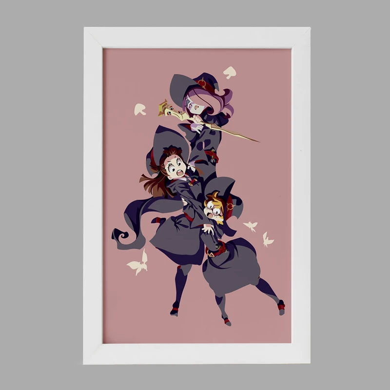 تابلو خندالو مدل جانسون و اکو و سوسی انیمه جادوگران کوچک Little Witch Academia  کد 22935