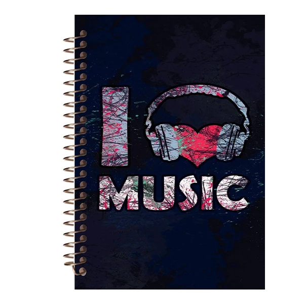 دفتر 50 برگ نت موسیقی مشایخ طرح من موسیقی را دوست دارم کد G27