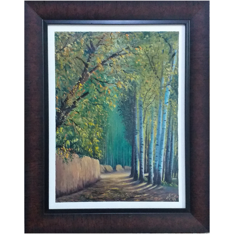 تابلو رنگ روغن مدل کوچه باغ