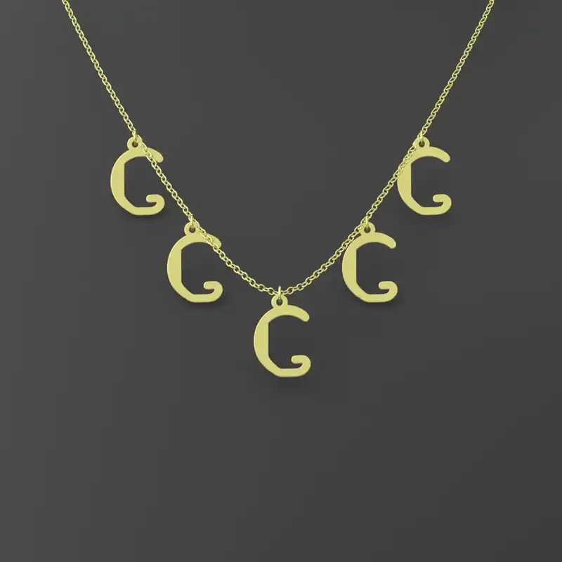 گردنبند طلا 18 عیار زنانه مدوپد مدل حرف G کد RNA16893