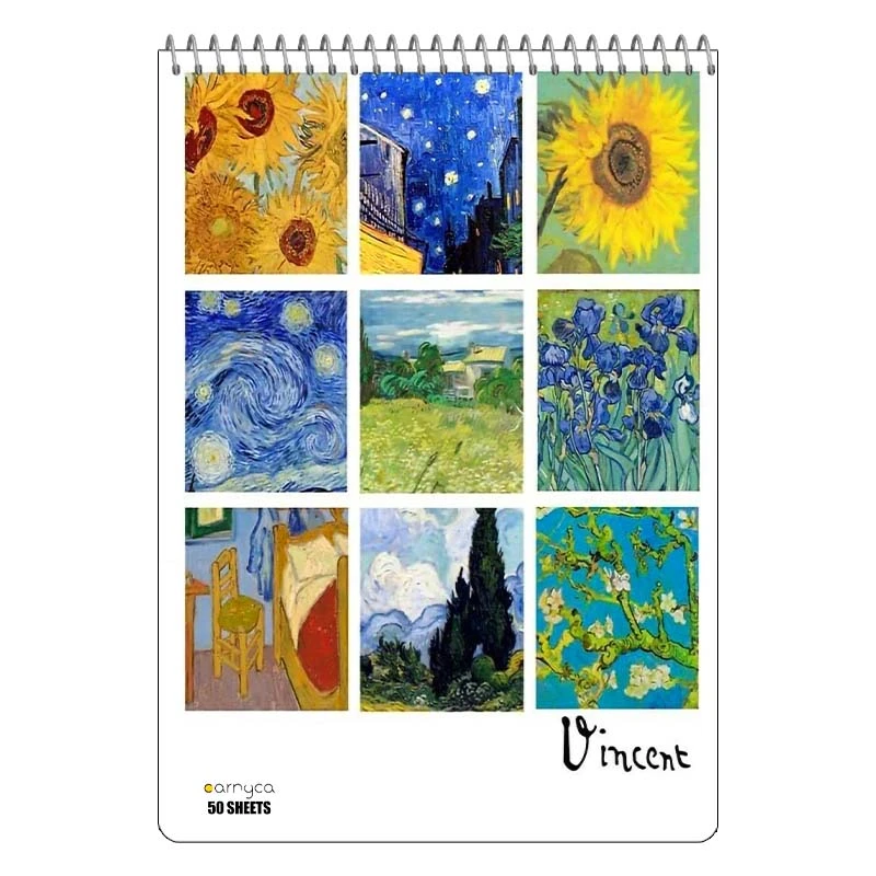 دفتر نقاشی 50 برگ سیمی کارنیکا طرح نقاشی های ون گوگ Van Gogh Paintings کد 44276
