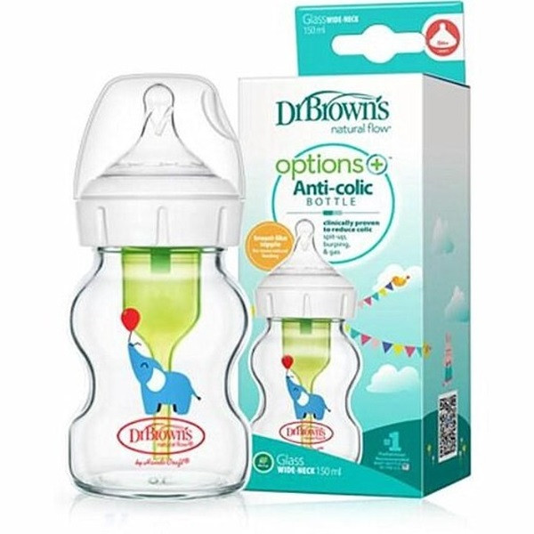 شیشه شیر دکتر براونز  مدل پیرکس آپشن پلاس 51621 گنجایش 150 میلی لیتر