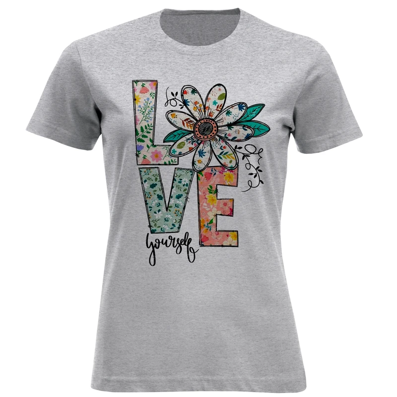 تی شرت آستین کوتاه زنانه مدل عشق W405