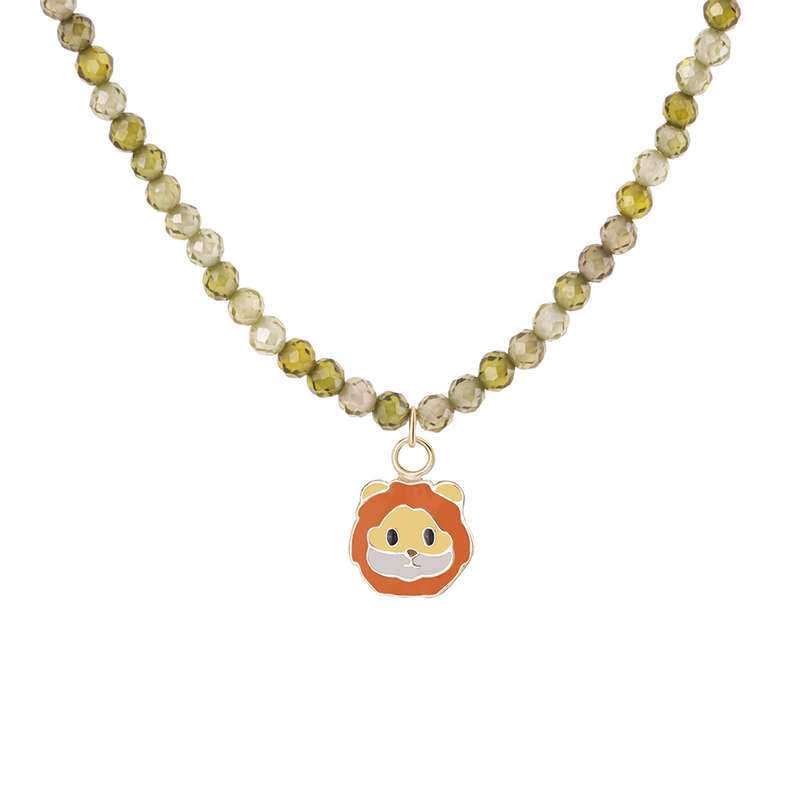 گردنبند طلا 18 عیار دخترانه گالری شیدا مجد مدل شیر میناکاری سنگی گردنبند طلا 18 عیار دخترانه گالری شیدا مجد مدل شیر میناکاری سنگی