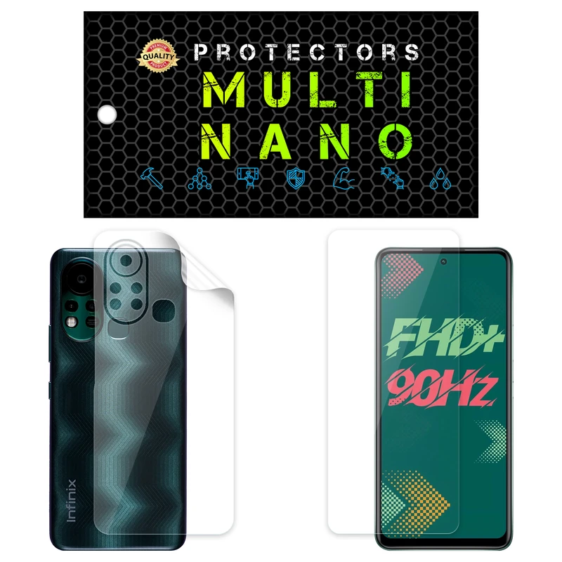  محافظ صفحه نمایش مولتی نانو مدل X-SFT مناسب برای گوشی موبایل انفینیکس Hot 11S به همراه محافظ پشت