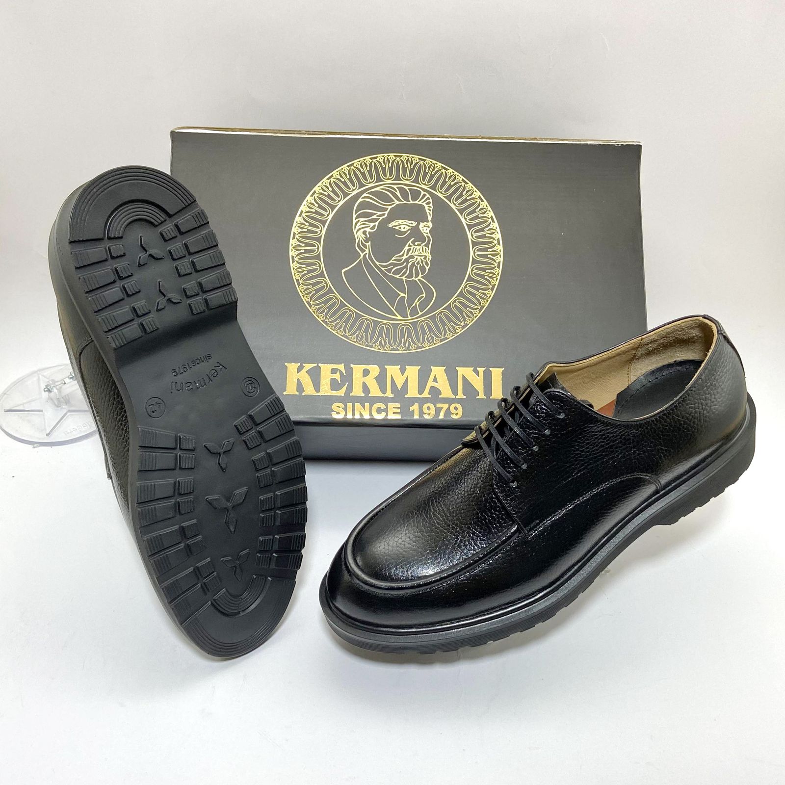 کفش مردانه کرمانی مدل چرم دستدوز فلوتر کد 84110 رنگ مشکی - - 4