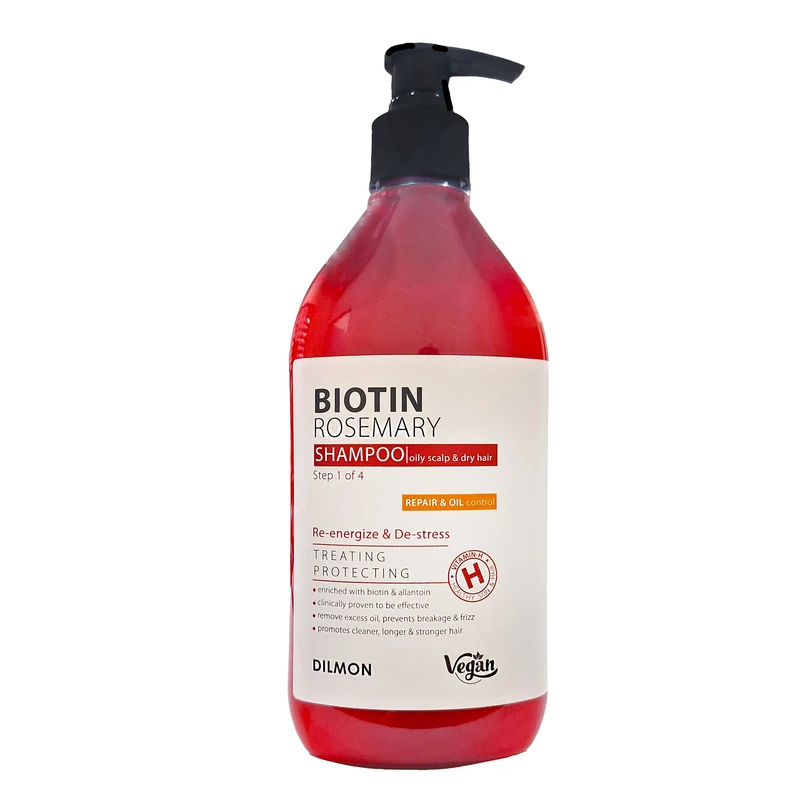 شامپو مو دیلمون مدل Biotin مناسب برای مو چرب و خشک حجم 385 میلی لیتر