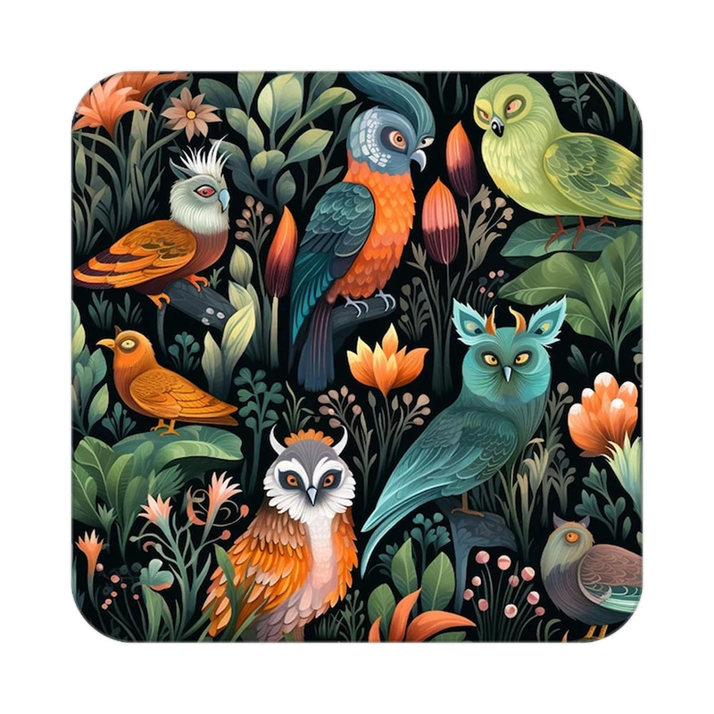 زیر لیوانی کاکتی طرح حیوانات رنگی مدل mp25673