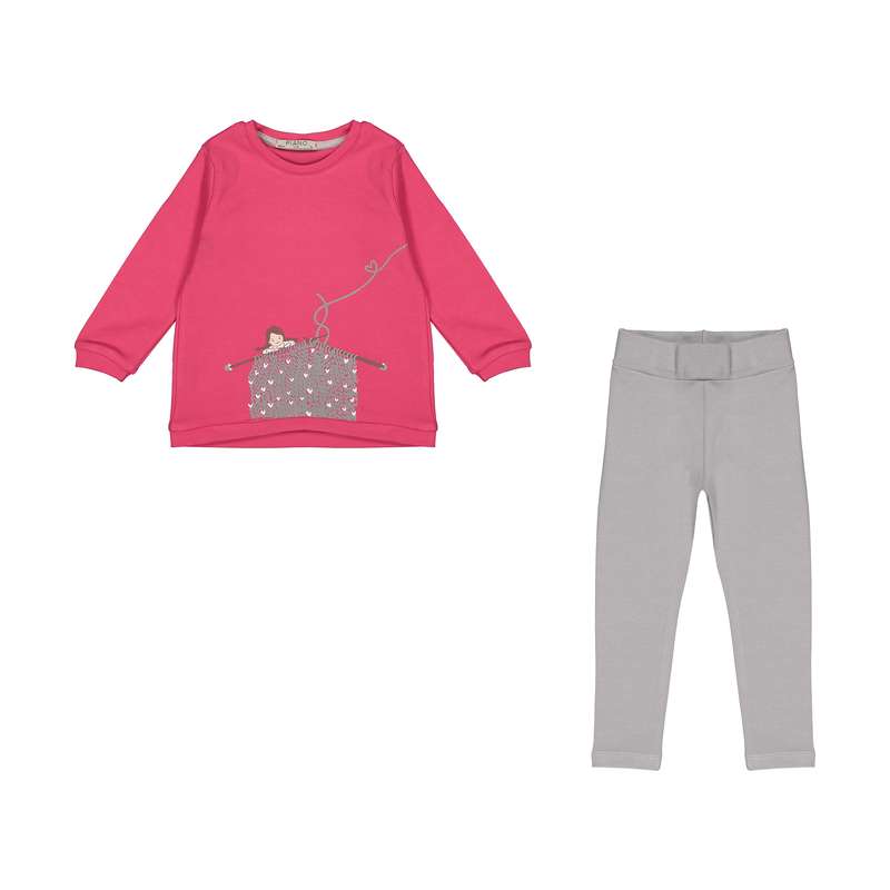 ست سویشرت و لگینگ دخترانه پیانو مدل 10054-22