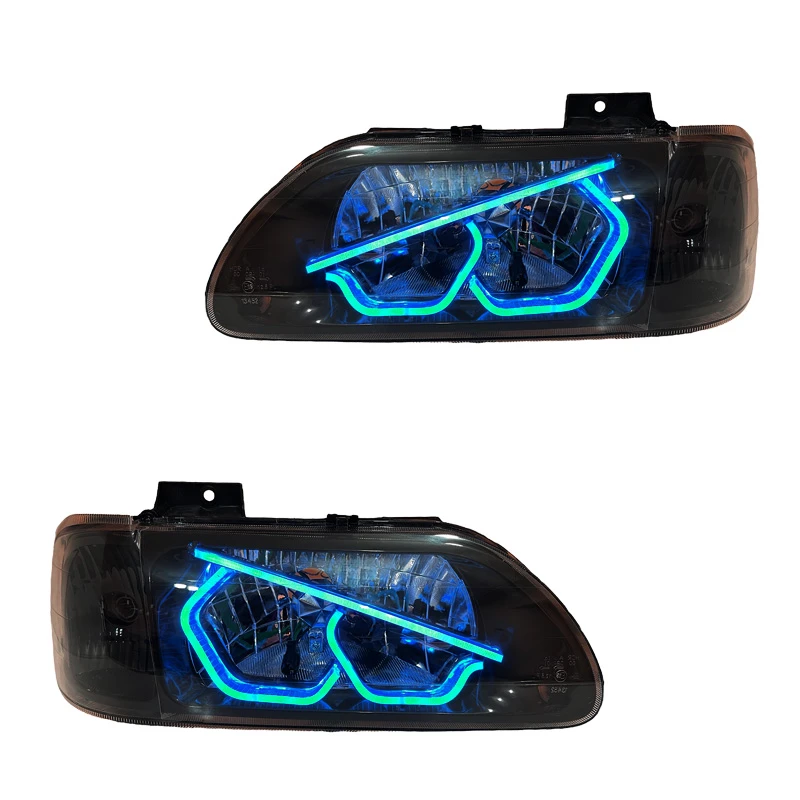 چراغ جلو خودرو گروه پژوهش صنعت مدرن مدل 3D-Angry مولتی کالر دو حالته مناسب برای پراید بسته دو عددی