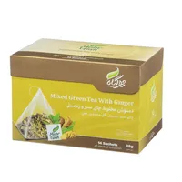 دمنوش گیاهی چای سبز و زنجبیل مهرگیاه بسته 14 عددی