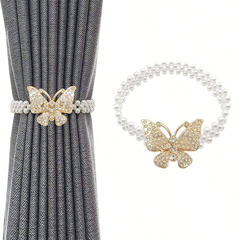 پرده جمع کن مدل Butterflypearl01 مجموعه دو عددی