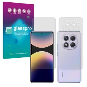 Glass pro Transparent model Resistant screen protector suitable for Xiaomi Redmi Note 14 Pro 4G mobile phone along with the back of the phone