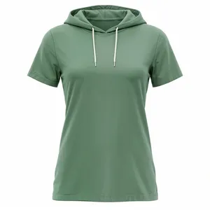 تی شرت کلاه دار آستین کوتاه زنانه مدل 14040225C