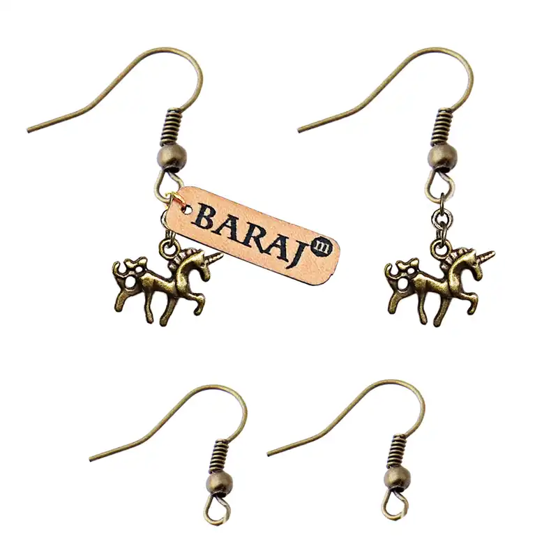 گوشواره زنانه باراج من مدل اسب شاخ دار به همراه گیره گوشواره مجموعه 2 عددی