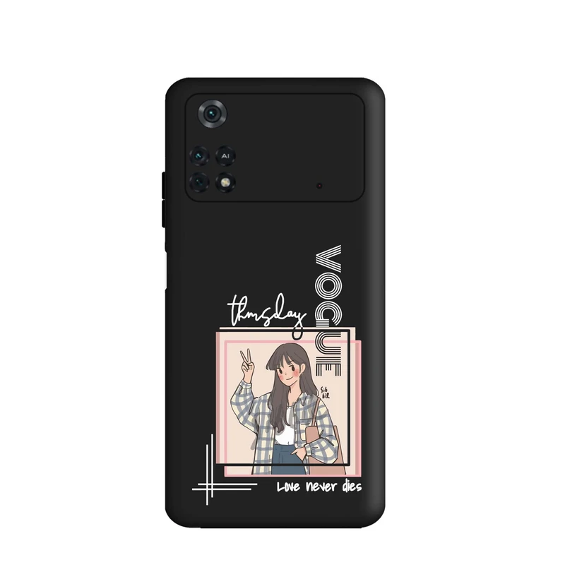 کاور قاب گارد طرح دخترونه کد t9116 مناسب برای گوشی موبایل شیائومی Poco M4 Pro 4G