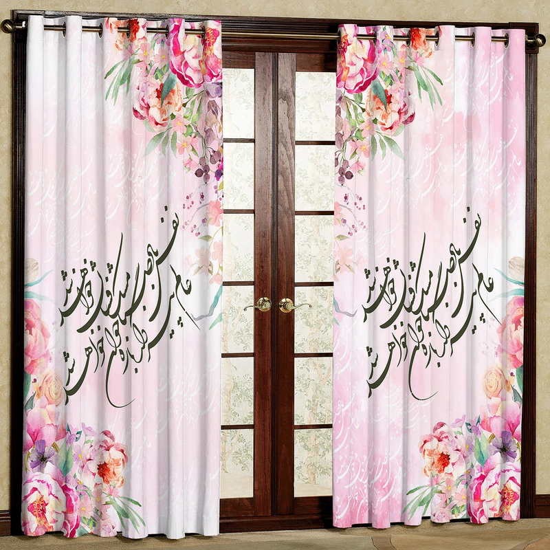 پرده مدل شعر گل هازان پانچی کد 4862 سایز 140x200 سانتی متر