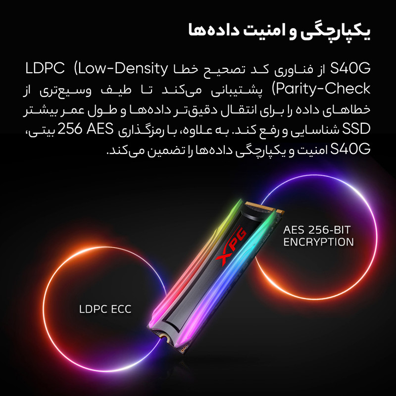 اس اس دی اینترنال ای دیتا ایکس پی جی مدل SPECTRIX S40G M.2 2280 ظرفیت 2 ترابایت