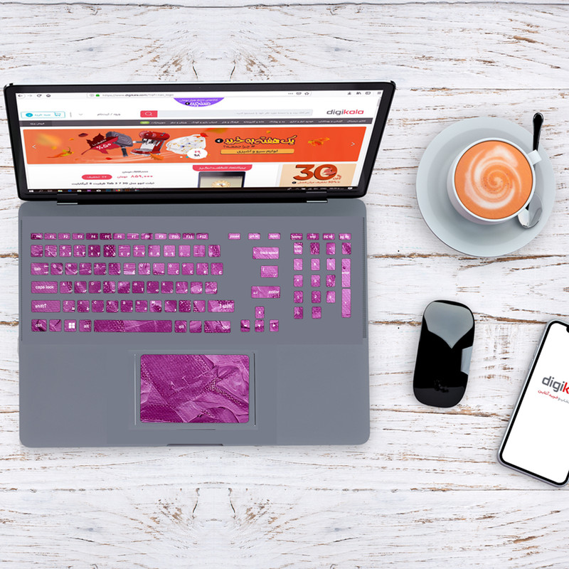  استیکر لپ تاپ مدل ferito 131 به همراه برچسب حروف فارسی کیبورد