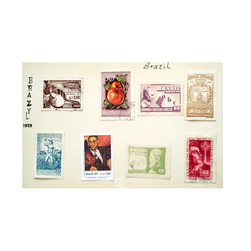 تمبر یادگاری مدل مشاهیر برزیل کد DS1966 مجموعه 8 عددی