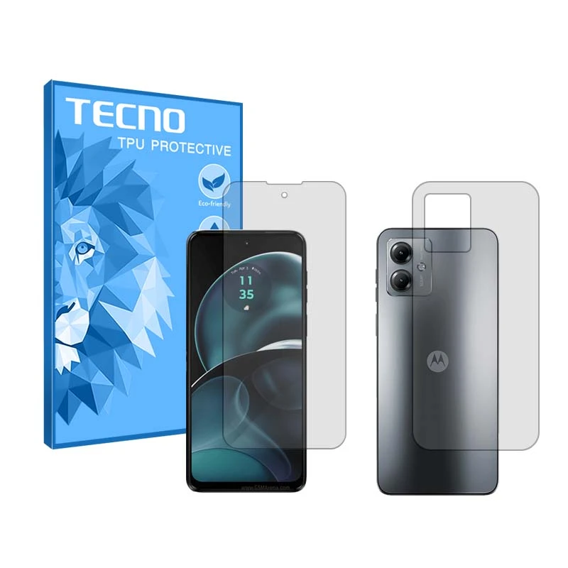 محافظ صفحه نمایش شفاف تکنو مدل HyGEL مناسب برای گوشی موبایل موتورولا Moto G14 به همراه محافظ پشت گوشی