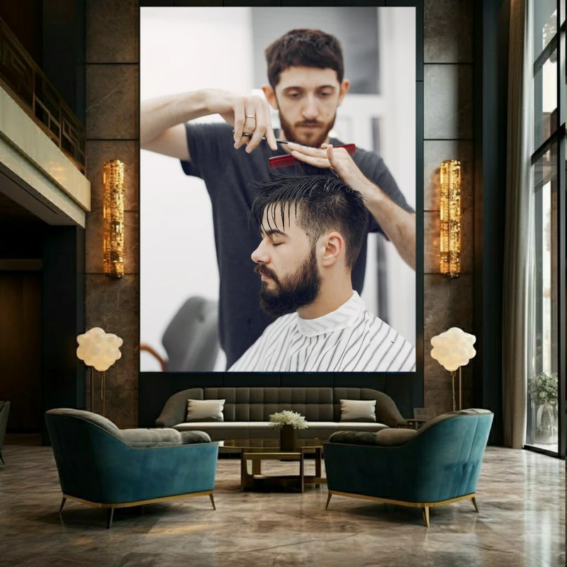 پوستر دیواری طرح کوتاهی مو مدل آرایشگر مردانه کد AR304268