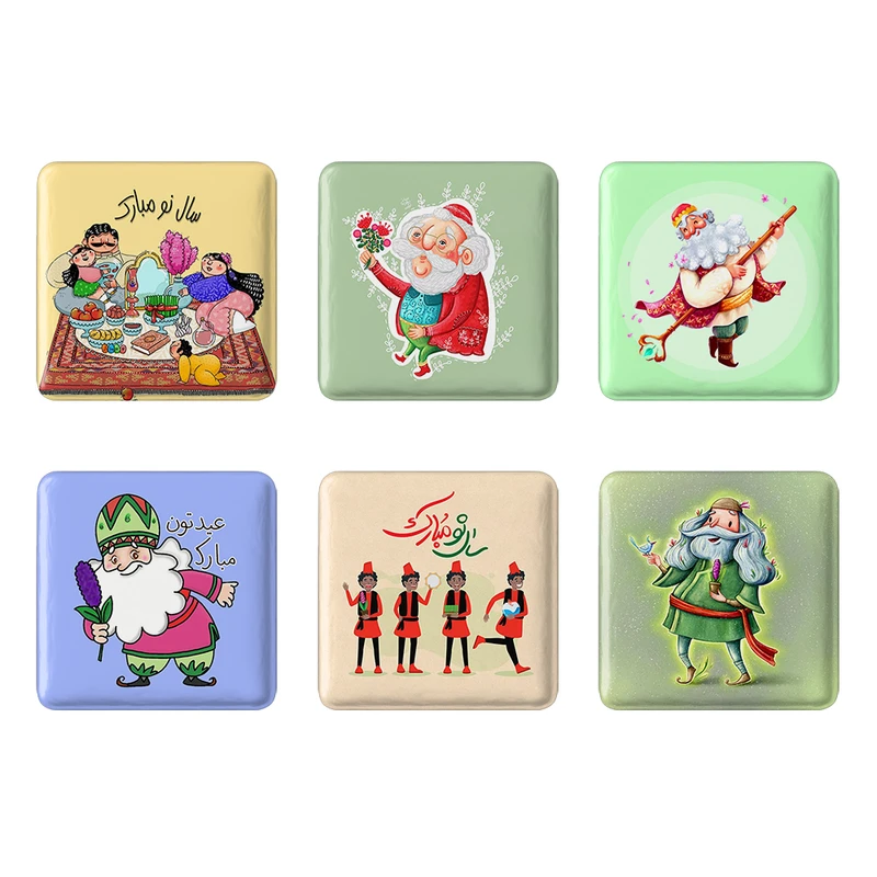 مگنت خندالو طرح نوروز کد 1548B مجموعه 6 عددی